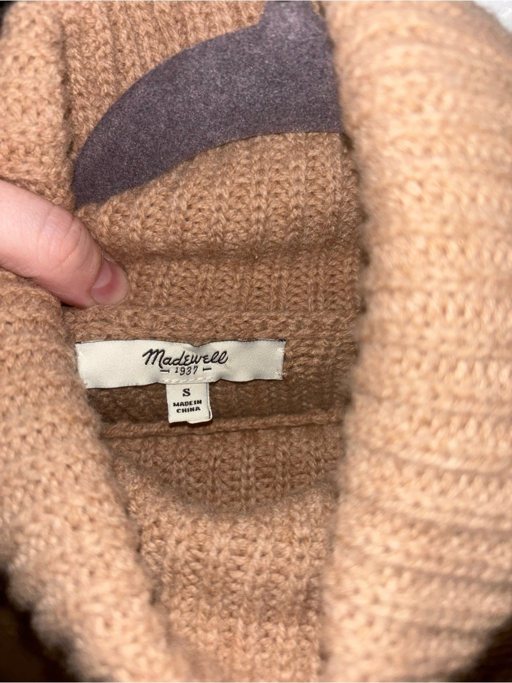 Madewell 100% Merino Wool Sleeveless Turtleneck Sweater Vest Brown Size S - Picture 3 of 5